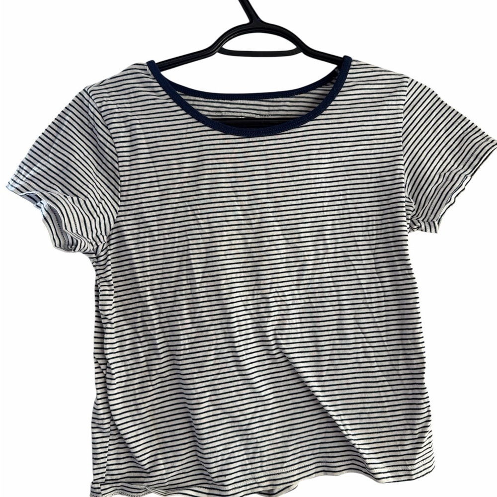 Striped Navy & White Crewneck Tee